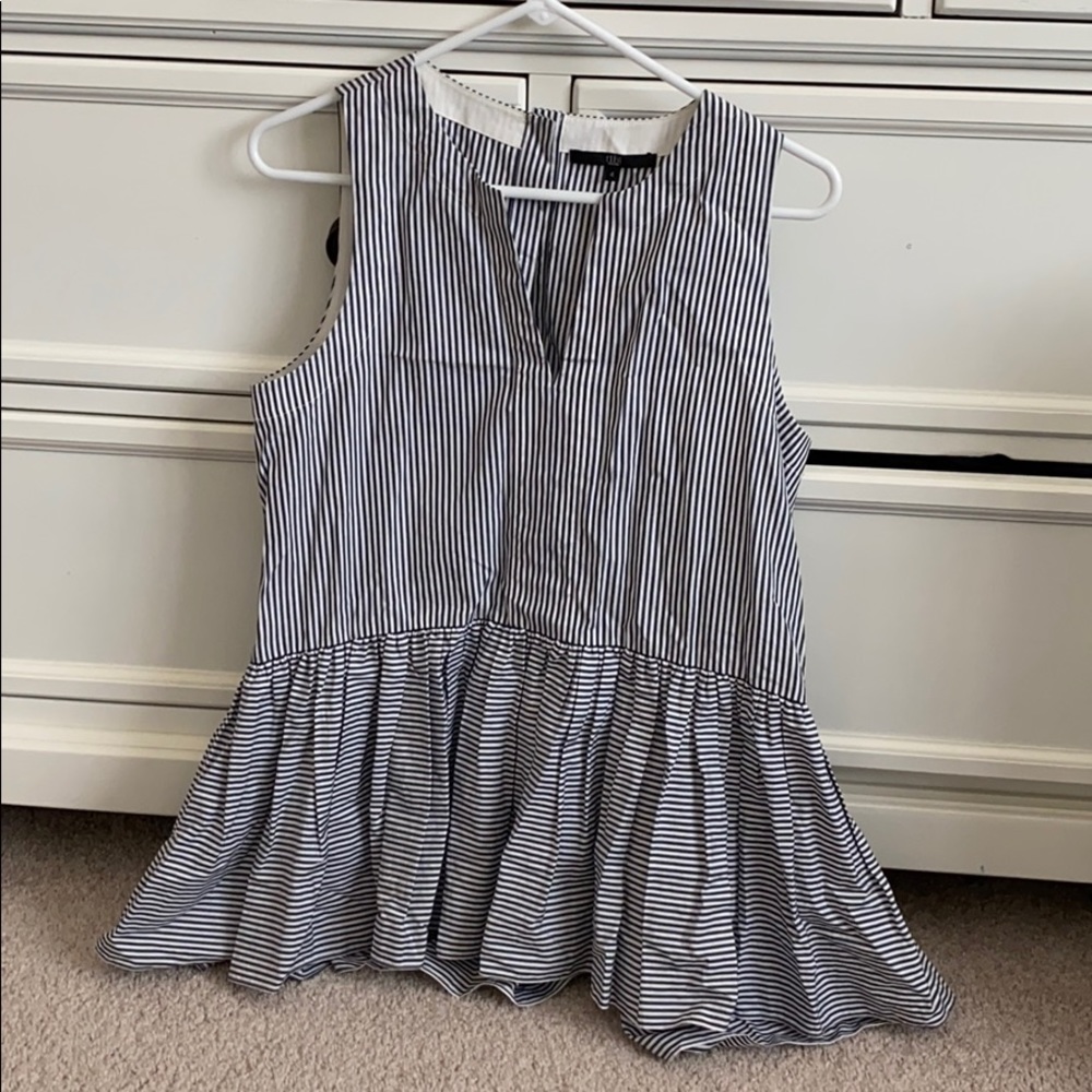 Tibi tank tunic size 4 navy/white stripe
